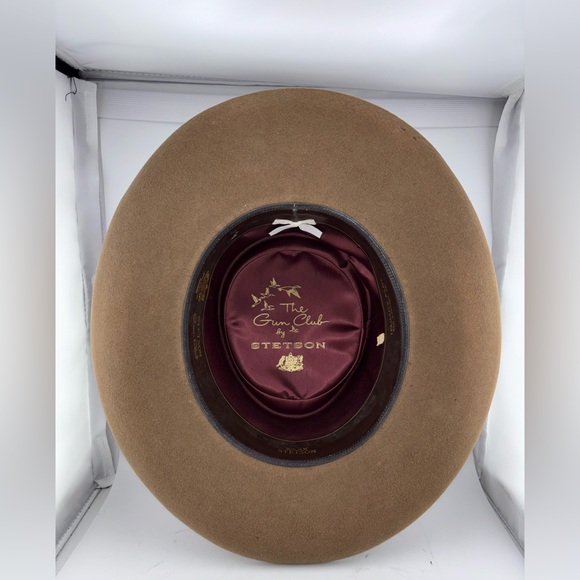 Stetson The Gun Club XXXX Cowboy Hat Size 7 USA Made Brown Leather - Picture 9 of 14